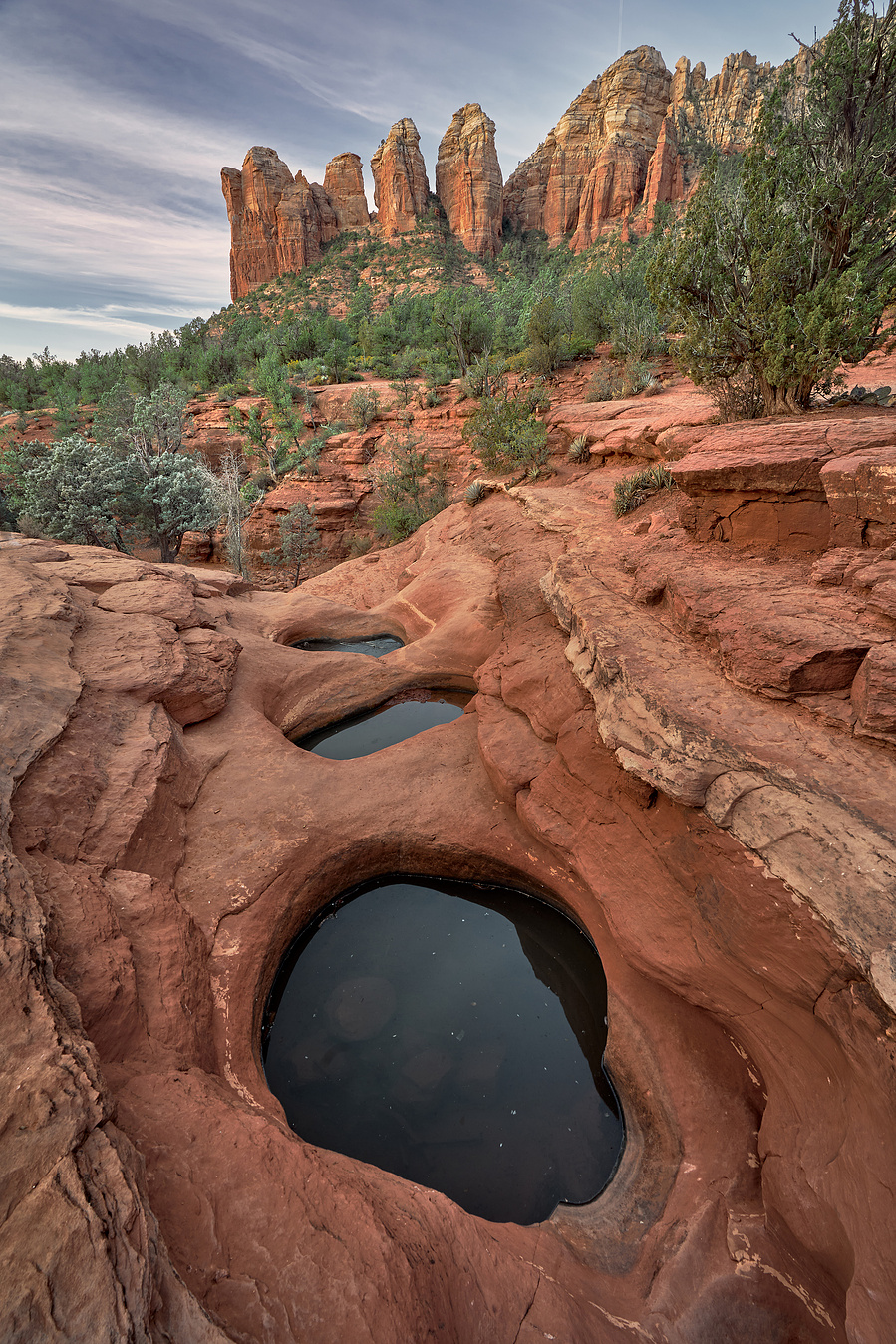 Seven Sacred Pools in Sedona, Arizona at sunrise