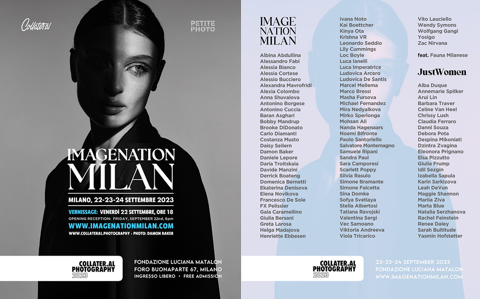 Promotional flyers for the ImageNation exhibition in Milan, Italy