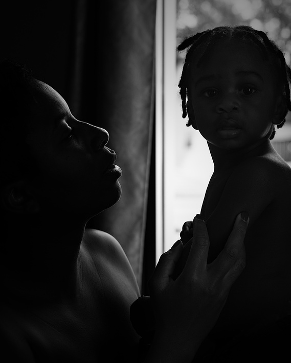 black mother and her baby boy
