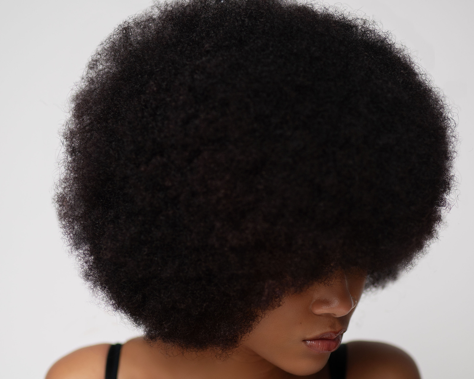 Black woman with very large afro