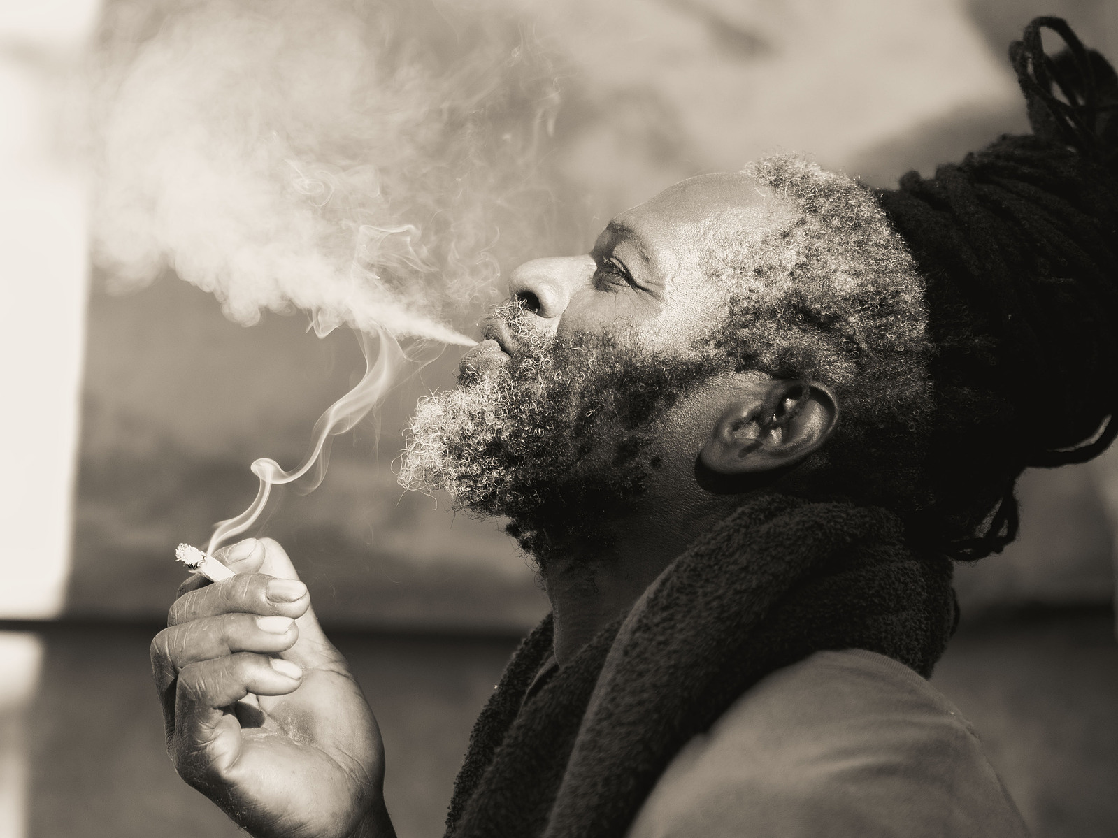 black history month Rastafarian man smoking