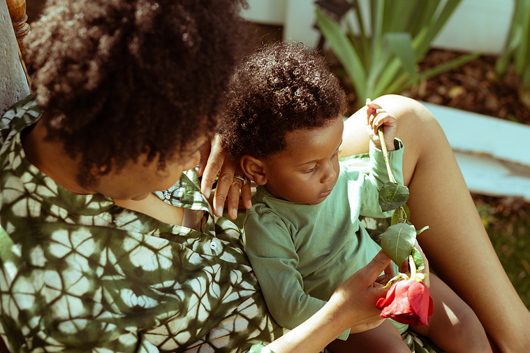 black mother and her son 