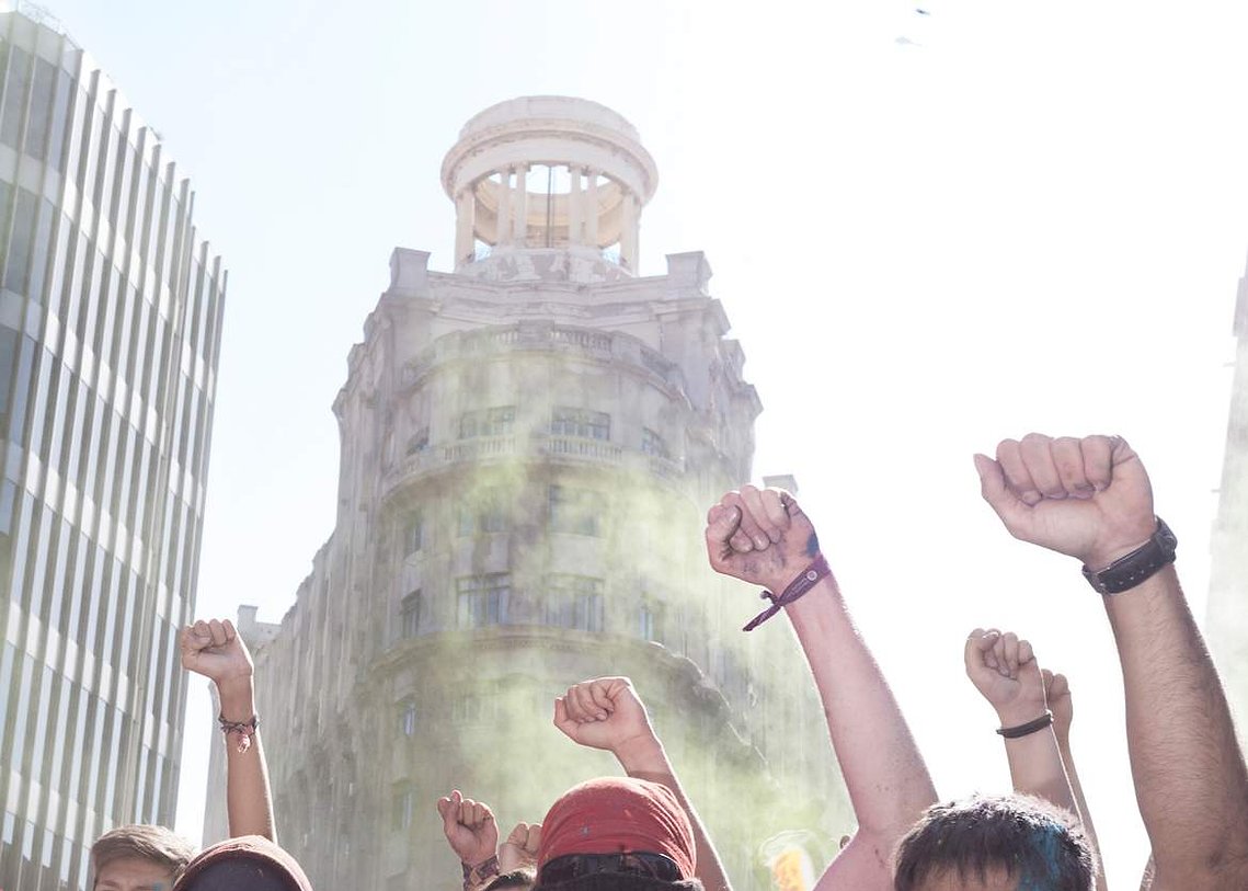 CATALONIA, BARCELONA During the demonstrations of Oct.1, 2018, celebrating one year after the Catalan Referendum. 