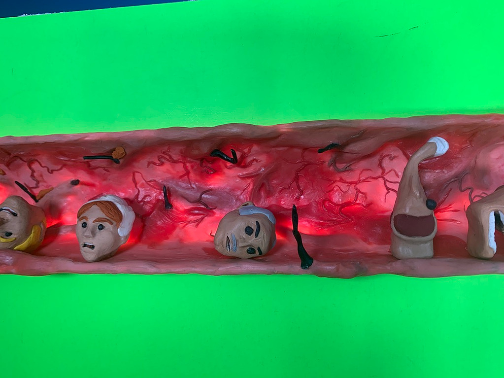 Stop Motion animation puppet from Oliver Levine animation. Inside Vein