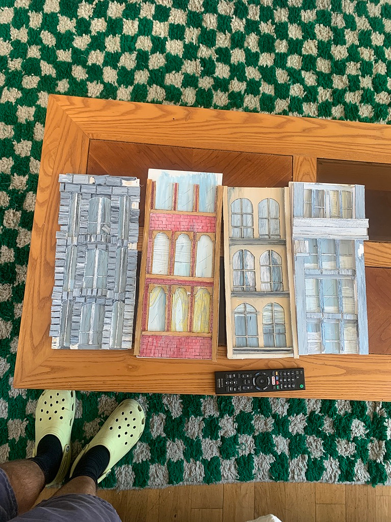 Ade Music video Ambivert. Behind the scenes from Oliver Levine animation. Paper cutout buildings