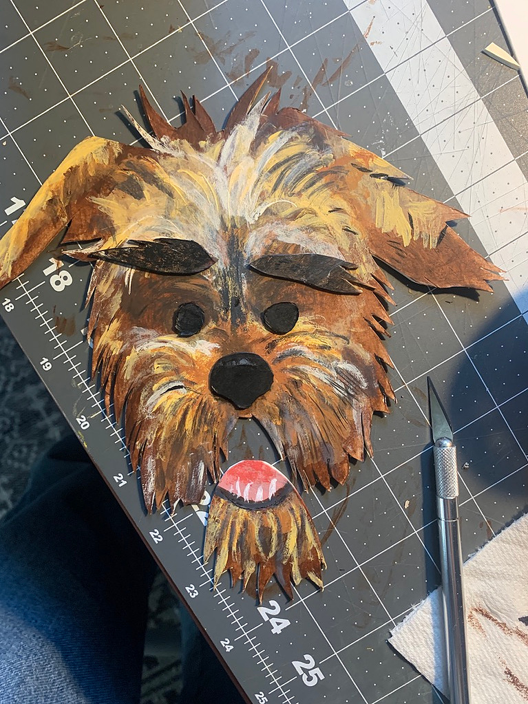 Ade Music video Ambivert. Behind the scenes from Oliver Levine animation. Paper cutout puppets. dog