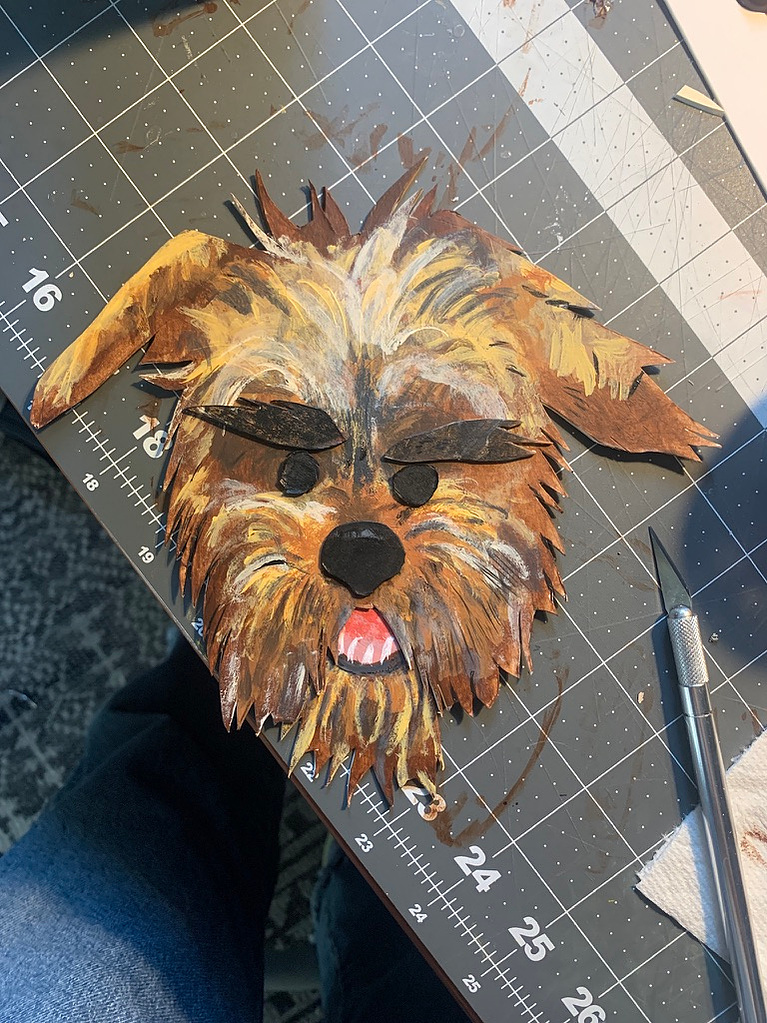 Ade Music video Ambivert. Behind the scenes from Oliver Levine animation. Paper cutout puppets. dog
