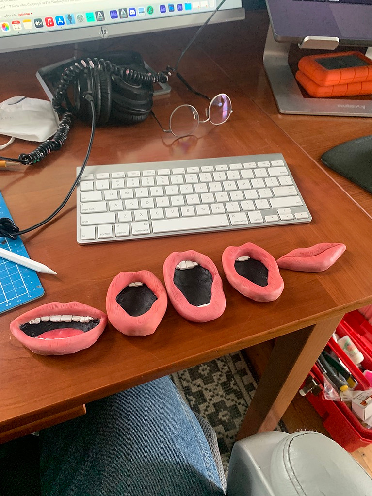 Ade Music video Ambivert. Behind the scenes from Oliver Levine animation. Stop motion mouths