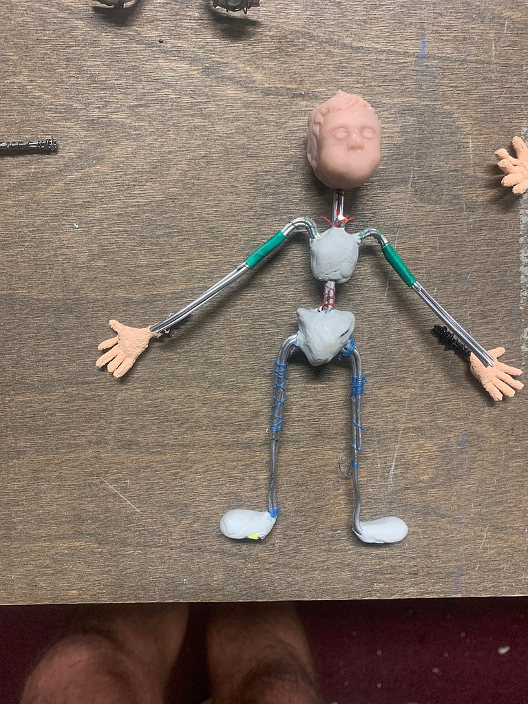 Stop Motion animation puppet from Oliver Levine animation. Zach Dorn animated film Charlotte