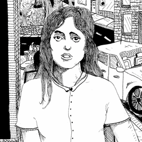 Female character from Oliver Levine comic Baby teeth