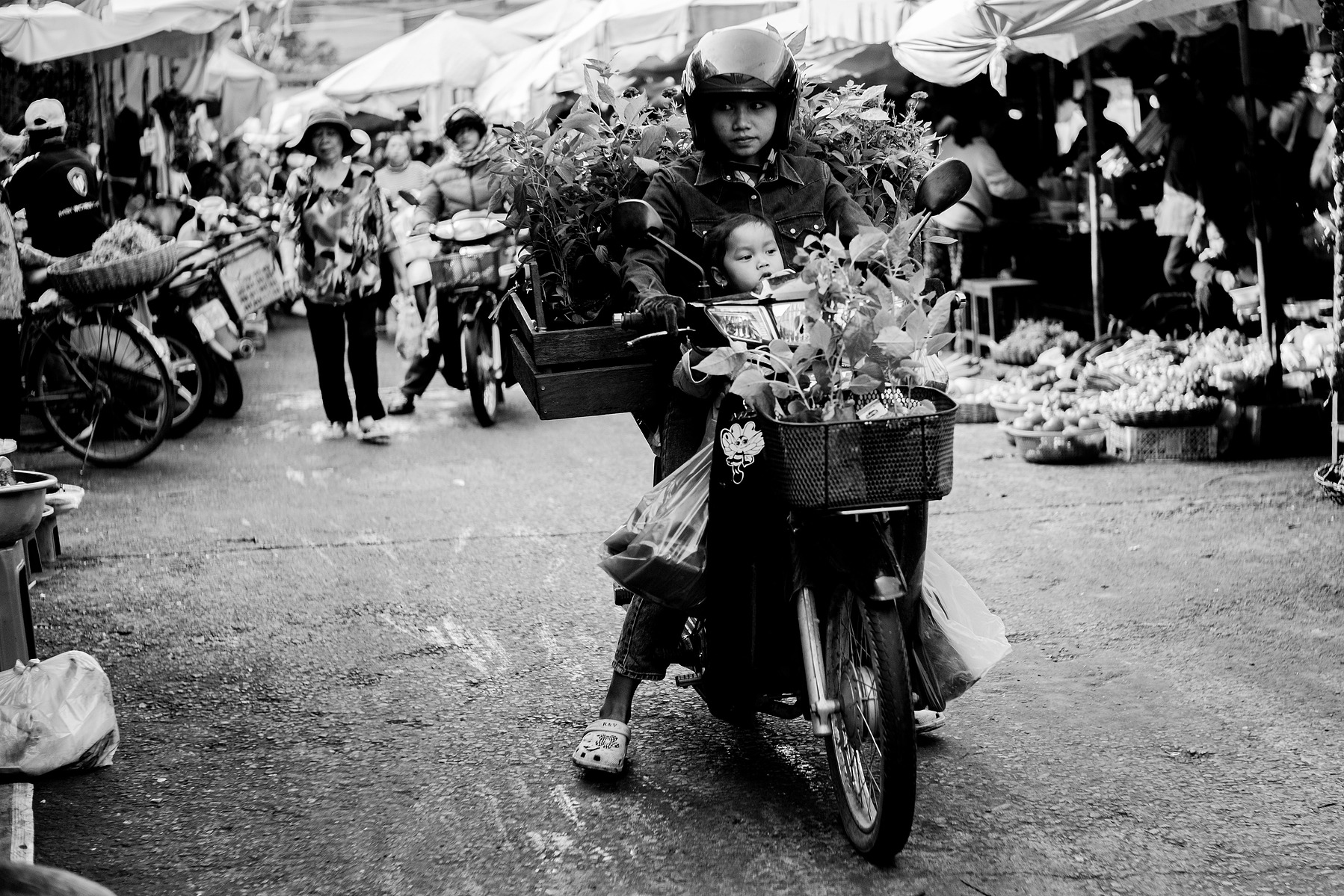 A scene in the a wet market in Siem Reap
