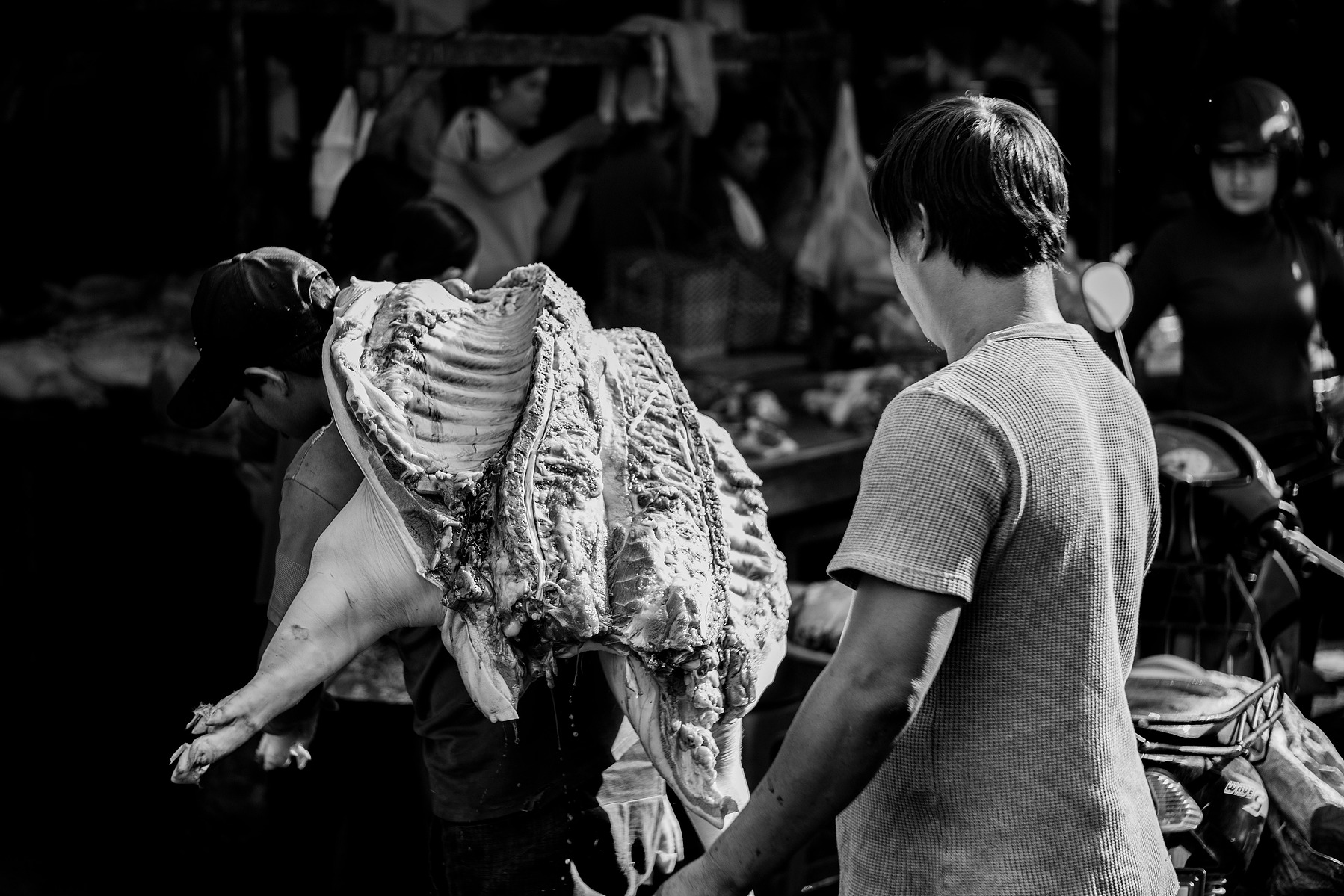 A scene in the a wet market in Siem Reap