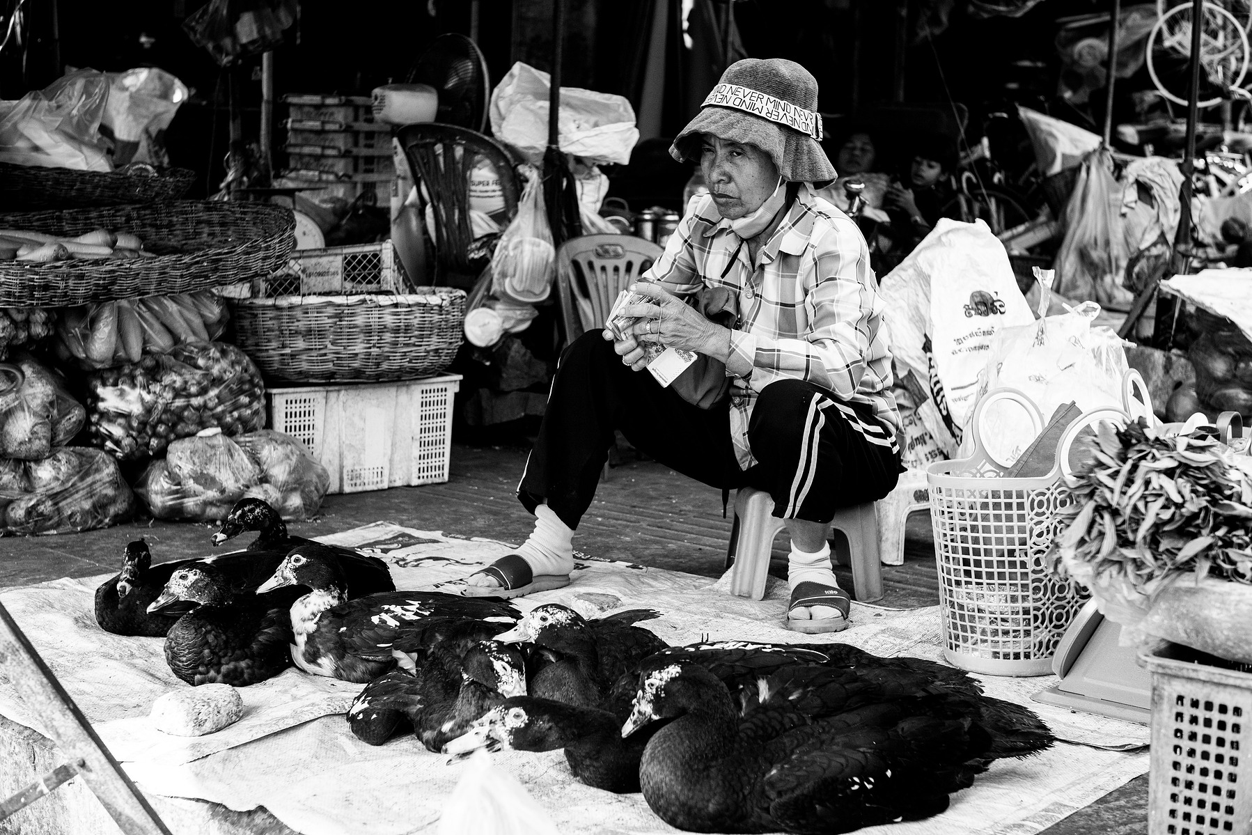 A scene in the a wet market in Siem Reap