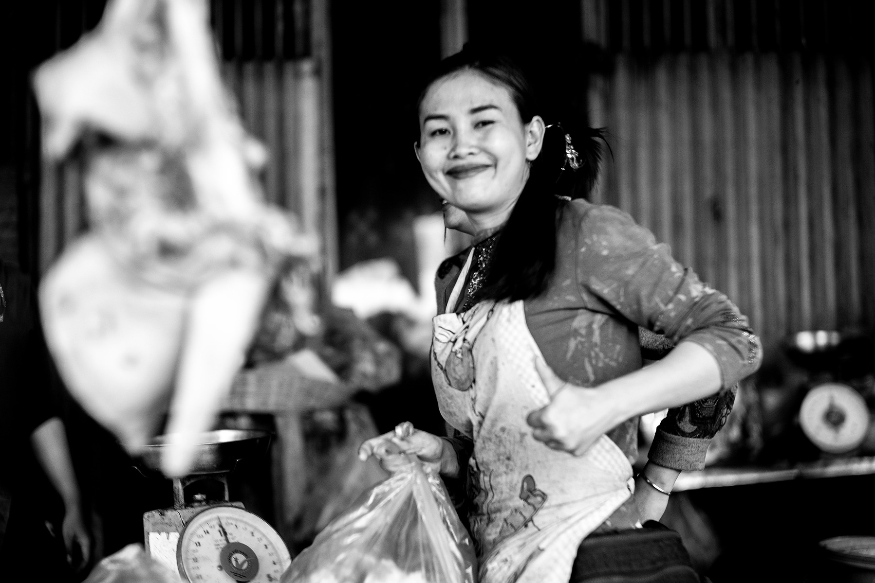 A scene in the a wet market in Siem Reap