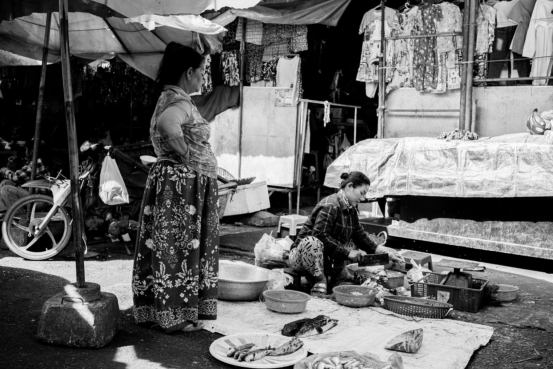 A scene in the a wet market in Siem Reap