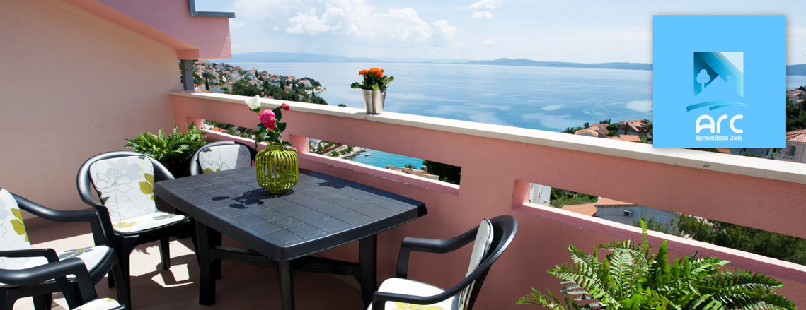 photo of view from arc rentals properties with a seaview in split croatia from an apartment rental on ciovo