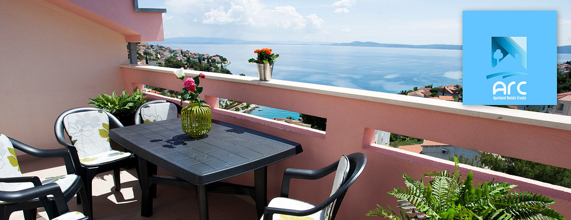 photo of view from arc rentals properties with a seaview in split croatia from an apartment rental on ciovo