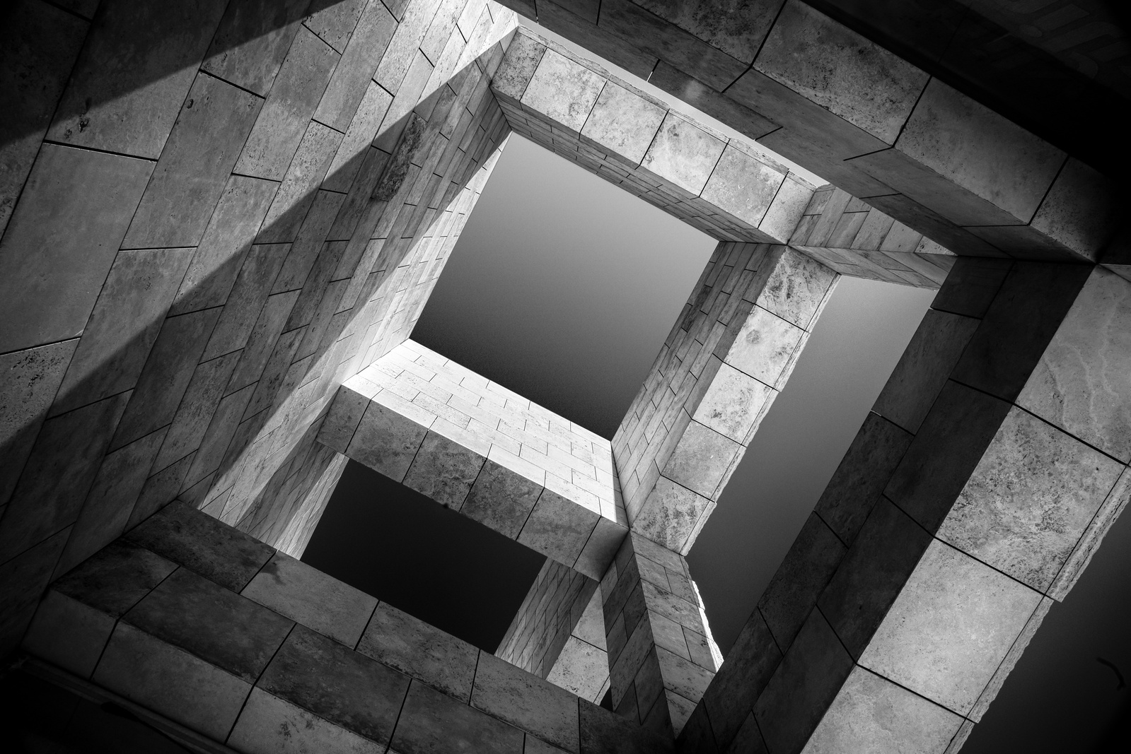 Getty Center - abstract architecture Los Angeles California Black and white abstract