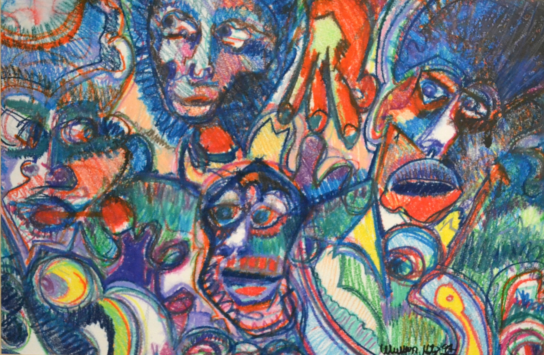 "Carnival" 1997.23.5"x15.5".Watercolour Crayon