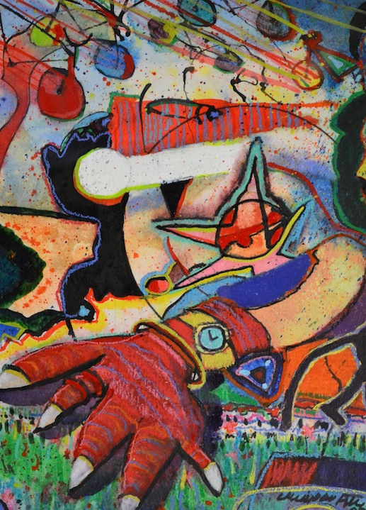 "The Red Glove" 2006.11"x14 7/8".Mixed Media