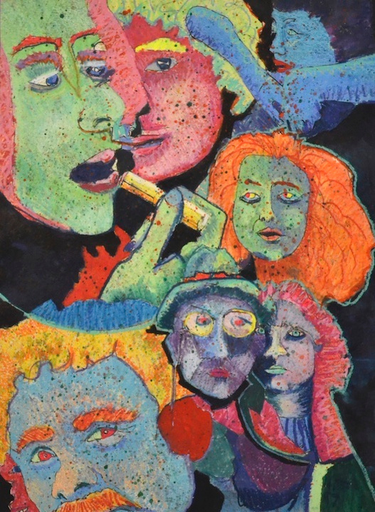 "Lipstick", 1999.15 3/8"x20 7/8".Mixed Media