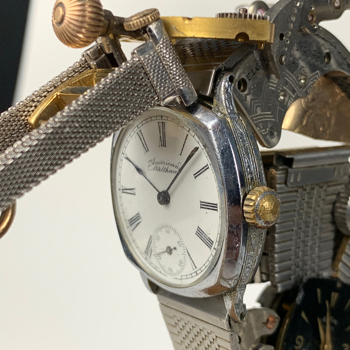 The Swag motorcycle is made using vintage clock and watch parts by Julio Milanes from Time Rider Designs.