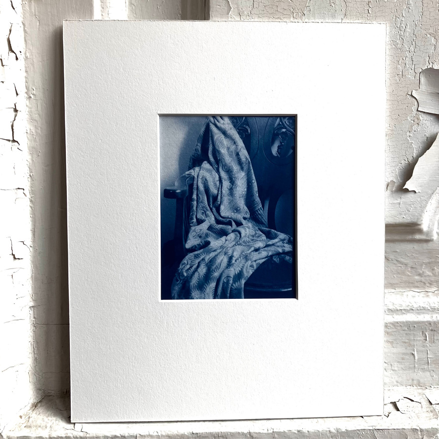 cyanotype hand and robe