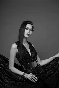 black and white portraits of model in designer wear DhruvKapoor Kapoor shoot by best fashion photographer based in Bandra mumbai