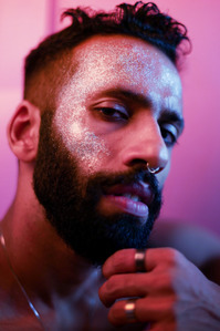male model in glitter concept photoshoot shot by top indian fashion photographer based in mumbai india