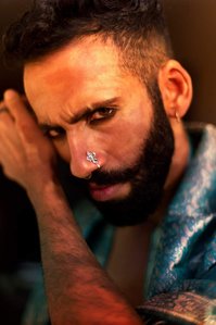 close up portrait of rajasthani male model staring into camera photography shoot by leading fashion photographer based in mumbai india
