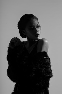 portrait black and white of dark model shot by top concept photographer in india mumbai pune