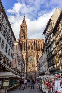 Random shot of a street with small shops and a church in the background shot by Ashish Gurbani leading travel photographer based in Mumbai India.