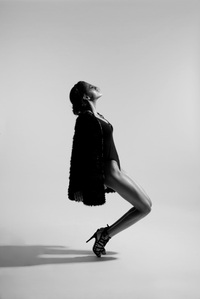 side pose black and white model photshoot in studio shot by top indian conceptual photographer based in pune