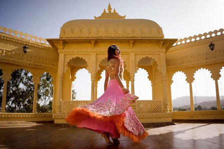 outdoor indian bridal shoot with gorgeous model aleena mackar from the style chair blogger in udaipur palace photoshoot with leading glamour photographer based in mumbai india