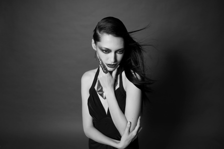 foreign international model shoot in black and white with top Indian fashion photographer Ashish Gurbani