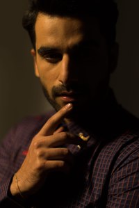 yellow light close up male portraiture by best indian advertising photographer based in mumbai