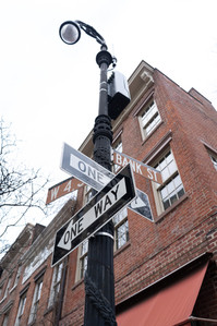 a concept shoot on the streets of new york of one way road signs giving road directions photography by best fashion photographer ashish gurbani based in mumbai india
