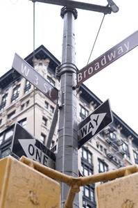 professional photograph taken in portrait form from a low angle of a street sign of new york city a typography story shot by leading travel photographer ashish gurbani based in mumbai india
