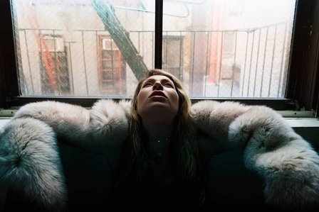 Russian model wearing designer faux fur coat based in New York shot by top commercial photographer from Mumbai Santacruz Mumbai