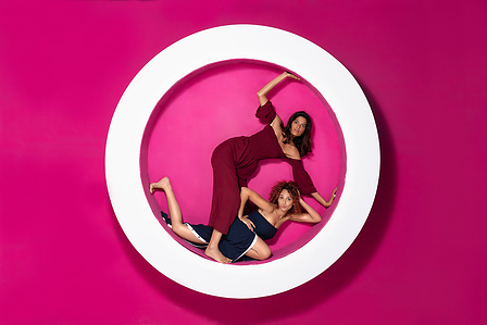 sexy photoshoot of models in revolving white circle pink concept photoshoot by leading indian concept photographer based in mumbai india