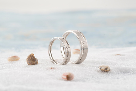 two rings one story concept jewellery photoshoot in studio setup with white background shot by best jewellery photographer ashish gurbani based in bangalore india