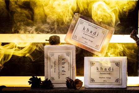 bar soaps photoshoot with smokey yellow background professionally shot by the best advertising photographer ashish gurbani based in mumbai india