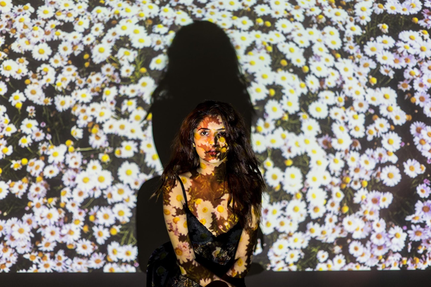 model with flowers shoot by top indian fashion photographer based in mumbai india
