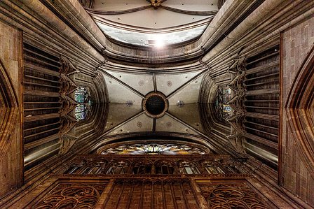 Symmetric rooftop shot from inside an old historic building in a city in europe by Ashish Gurbani best fashion photographer based in Mumbai India.