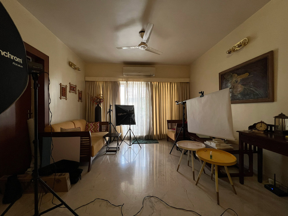 a home studio setup by leading ecommerce photographer in india