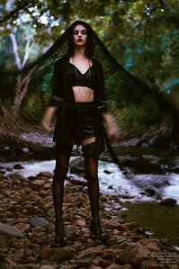 Concept photoshoot of model Melissandre dressed as a witch with distorted effects shot by leading advertising photographer based in Mumbai India.