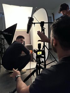 a behind the scene of a campaign photoshoot for a tech brand into automation of homes and locks for their website photography by a professional product photographer in Pune
