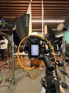 a behind the scenes of a complex studio setup for a alcohol bottle brand photoshoot at the pernod ricard photography lifestyle in mumbai
