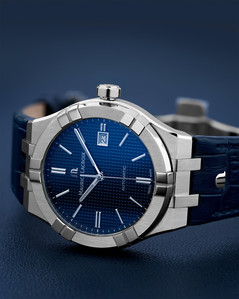 a conceptual blue dial photoshoot with a creative luxury watch photographer based in Mumbai shoots Maurice lacroix luxury watch