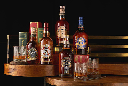 a collection of chivas bottles photographed for branding exercise photographed by professional product photographer in pune